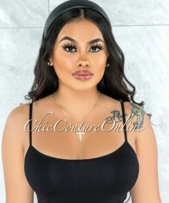 Vendor-unknown Alexis Black Faux Leather Simple Headband