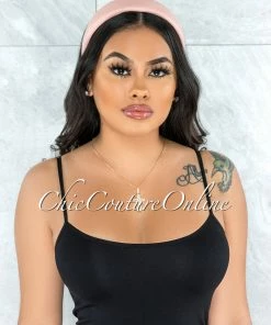 Vendor-unknown Alexis Pink Faux Leather Simple Headband JUST IN