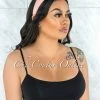 Vendor-unknown Alexis Pink Faux Leather Simple Headband JUST IN