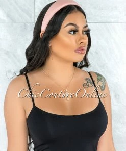 Vendor-unknown Alexis Pink Faux Leather Simple Headband JUST IN