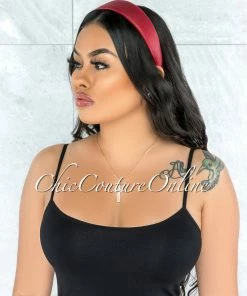 Vendor-unknown Alexis Red Faux Leather Simple Headband JUST IN