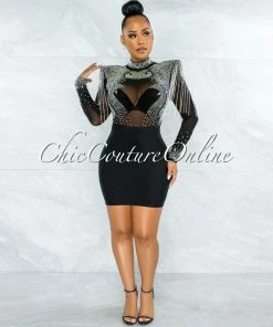 Vendor-unknown Darence Black Body-Con Bandage Mini Skirt
