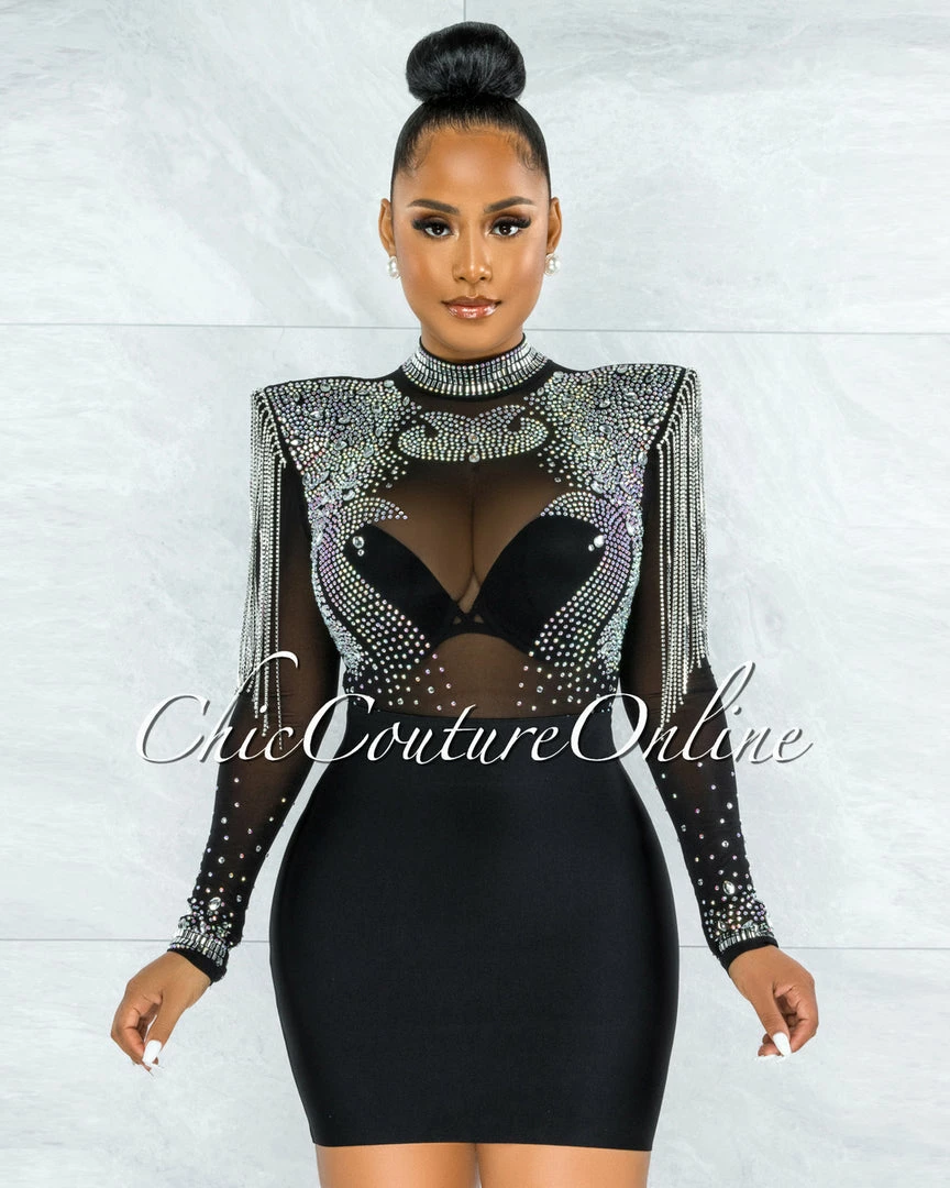 Vendor-unknown Darence Black Body-Con Bandage Mini Skirt