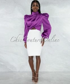 Vendor-unknown Karishma Purple Luxe Satin Blouse