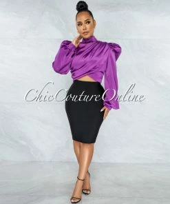Vendor-unknown Karishma Purple Luxe Satin Blouse