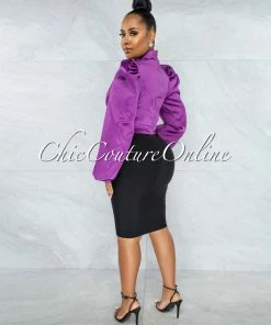 Vendor-unknown Karishma Purple Luxe Satin Blouse
