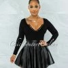 Vendor-unknown Ingrid Black Faux Leather Ultra Mini Skirt