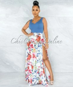 Vendor-unknown Emeth White Floral Print Corset Top & Maxi Skirt Set JUST IN