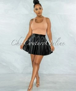 Vendor-unknown Ingrid Black Faux Leather Ultra Mini Skirt