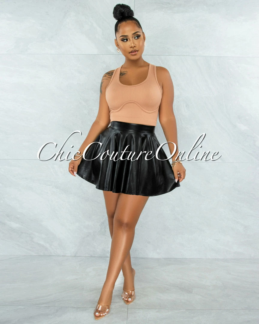 Vendor-unknown Ingrid Black Faux Leather Ultra Mini Skirt