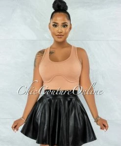 Vendor-unknown Ingrid Black Faux Leather Ultra Mini Skirt