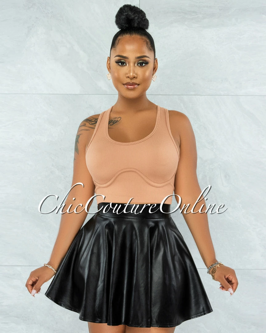 Vendor-unknown Ingrid Black Faux Leather Ultra Mini Skirt