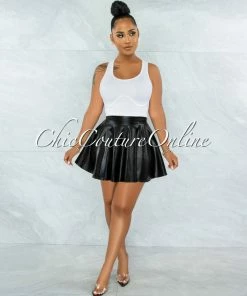 Vendor-unknown Ingrid Black Faux Leather Ultra Mini Skirt