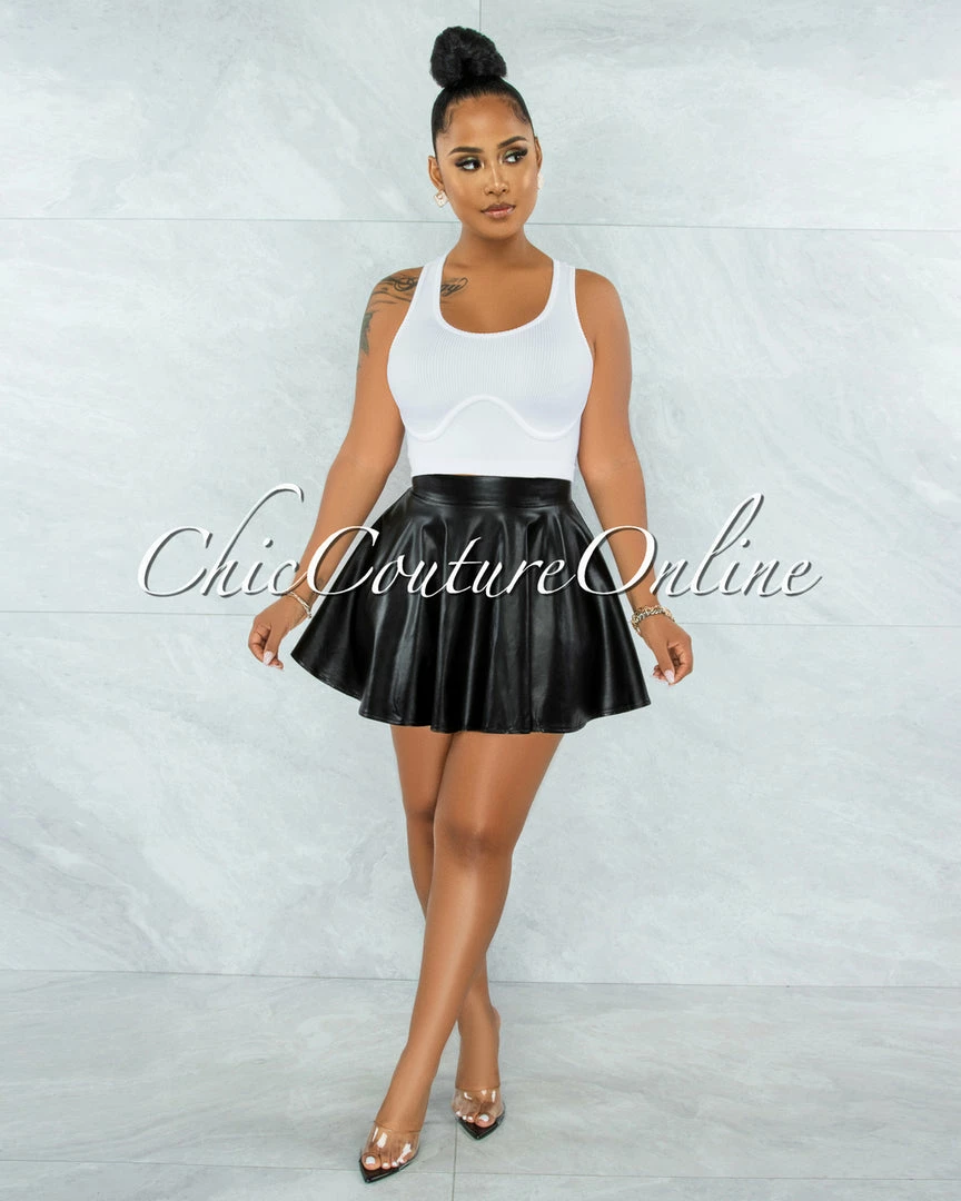 Vendor-unknown Ingrid Black Faux Leather Ultra Mini Skirt