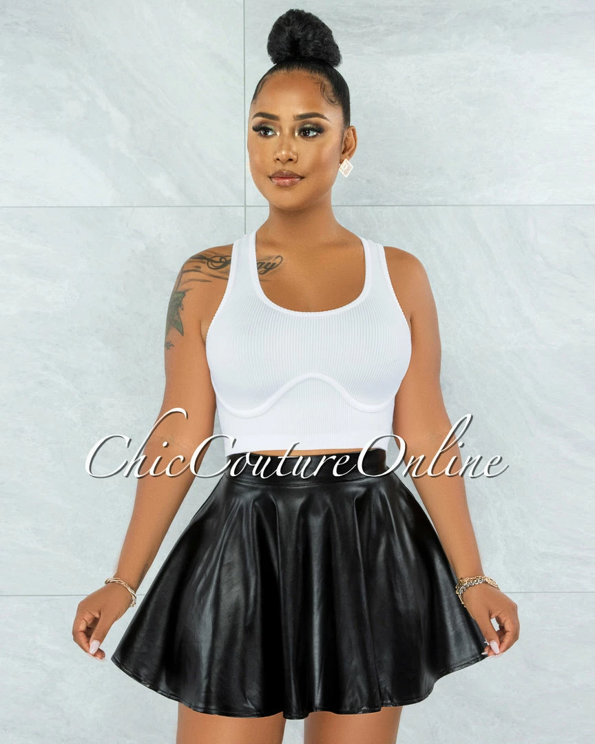 Vendor-unknown Ingrid Black Faux Leather Ultra Mini Skirt