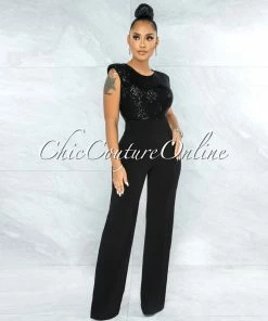 Vendor-unknown Marcie Black High Waist Straight Legs Pants JUST IN