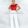 Vendor-unknown Marcie Off-White High Waist Straight Legs Pants