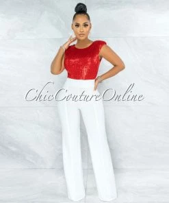 Vendor-unknown Marcie Off-White High Waist Straight Legs Pants