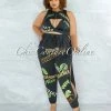 Vendor-unknown Brodie Grey Graffiti Print Crop Top And Jogger Slit Pants Set JUST IN