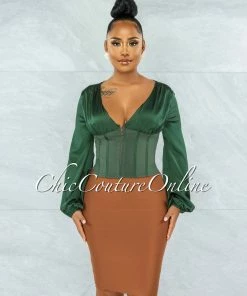 Vendor-unknown JUST IN Joseph Coffee Elastic Bandage Skirt