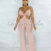 Vendor-unknown JUMPSUITS Dionizy Mauve Front Knot Cut-Out Jumpsuit