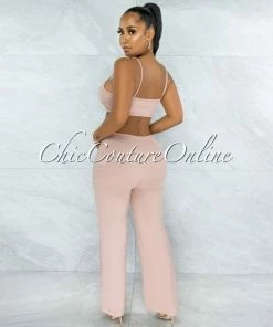 Vendor-unknown JUMPSUITS Dionizy Mauve Front Knot Cut-Out Jumpsuit