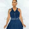Vendor-unknown JUST IN Henny Dark Denim Bodysuit & Pleated Skirt Set