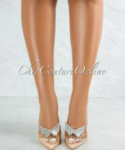 Vendor-unknown Nanabee Nude Sole Clear Silver Rhinestones Pumps