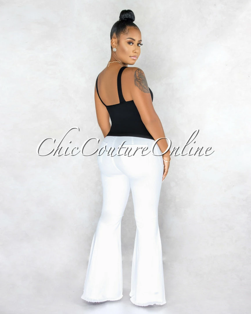 Vendor-unknown JUST IN Tarina Black V-Neckline Ribbed Top