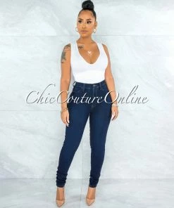 Vendor-unknown JUST IN Tory Dark Denim High-Waist Skinny Jeans