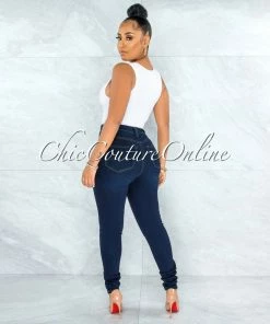 Vendor-unknown JUST IN Tory Dark Denim High-Waist Skinny Jeans