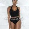 Vendor-unknown JUST IN Dahy Black Ribbed Undergarment Two-Piece Set