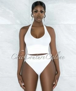 Vendor-unknown Dahy White Ribbed Undergarment Two-Piece Set