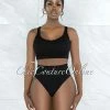 Vendor-unknown Beatha Black Ribbed Undergarment Two-Piece Set JUST IN