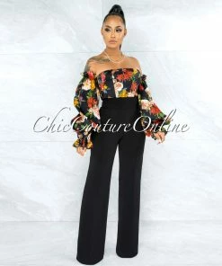 Vendor-unknown Marcie Black High Waist Straight Legs Pants JUST IN