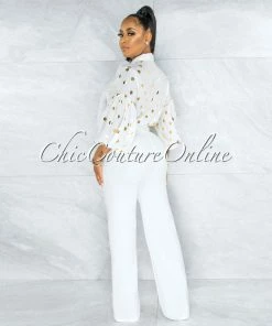 Vendor-unknown Marcie Off-White High Waist Straight Legs Pants