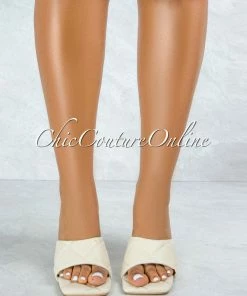 Vendor-unknown Rolex Off-White Quilted Upper Square Toe Heels