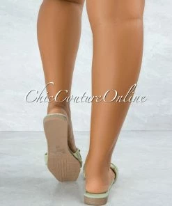 Vendor-unknown Deja Sage Braided Upper Slides SHOES