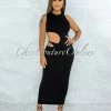Vendor-unknown Jubilee Black Double Lined Cut-Out Side Maxi Dress JUST IN