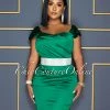 Chic Couture Online Francine Kelly Green Satin Mini Dress
