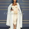 Vendor-unknown CELEBRITY CO Gaszi Champagne Gold Shimmer Wide Sleeves Luxe Duster
