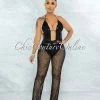 Vendor-unknown SWIM Floyd Black Crochet Cover-Up Fishnet Set