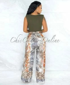 Vendor-unknown Apria Olive Green Padded Shoulders Bodysuit JUST IN