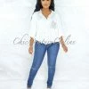 Vendor-unknown Connery Medium Blue Denim Cut-Out Knees Jeans JUST IN