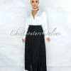Vendor-unknown Barilla Black Shimmer Pleated Maxi Skirt JUST IN
