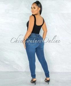 Vendor-unknown Marjani Black V-Neck Ribbed Crop Top