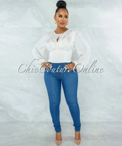 Vendor-unknown Jessica White Satin Top JUST IN