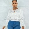 Vendor-unknown Jessica White Satin Top JUST IN