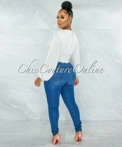 Vendor-unknown Jessica White Satin Top JUST IN