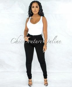 Vendor-unknown Chelsea Black Denim High-Waist Skinny Jeans JUST IN